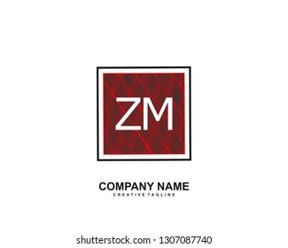 ZM initial logo template vector