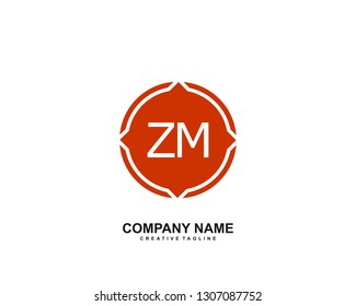 ZM initial logo template vector