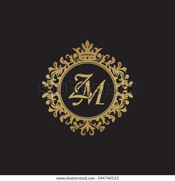 Zm Initial Luxury Ornament Monogram Logo Stock Vector (Royalty Free