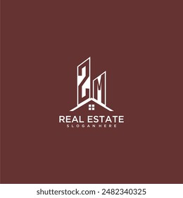 ZM Initial Monogramm Gebäude und Dachlogo für Immobilien