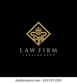 ZM initial monogram logo for lawfirm with pillar in creative square design