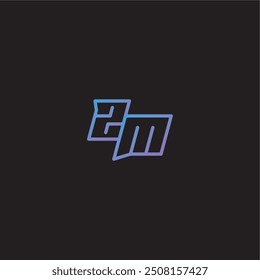 ZM letter amazing esport style dinamyc line gaming concept monogram logo design