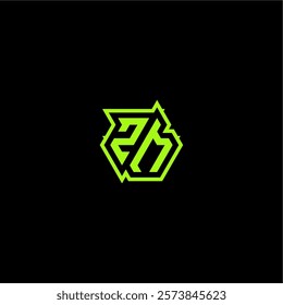 ZM letter cool and dynamic monogram esport gaming initial logo design concept