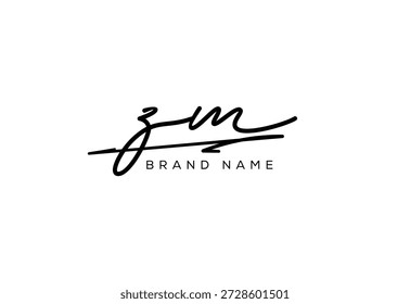 Logotipo de letra ZM elegante cursivo beleza caligrafia. design de símbolo| logotipo de tipografia| marca criativa| identidade corporativa| logotipo de assinatura.