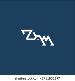 Logotipo moderno del monograma del estilo del techno minimalista del diseño inicial del concepto del esport de la letra de ZM