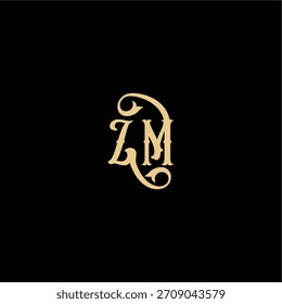 ZM Buchstabe anfängliches königliches Konzept Barock Stil Design Monogramm modernes Logo