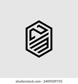 ZM line geometric monogram with high quality professional design that will print well