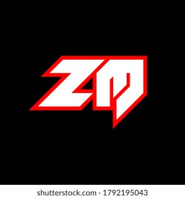 ZM logo design, initial ZM letter design with sci-fi style. ZM logo for game, esport, Technology, Digital, Community or Business. Z M sport modern Italic alphabet font. Typography urban style fonts.