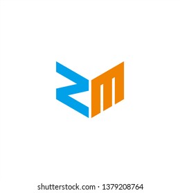 ZM Logo Letter Initial With Blue and Orange Colors