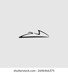 ZM logo Minimalist mountain range sketch for outdoor adventure concept design