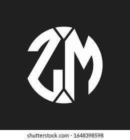 ZM Logo monogram with piece circle ribbon style