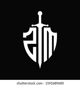 ZM logo with shield shape and sword