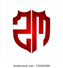 Plantilla de diseño monograma de estilo ZM con colores rojos sobre fondo blanco