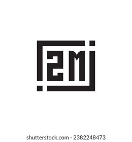 ZM minimalist geometric symbol logo in high quality professional design that will print well across any print media