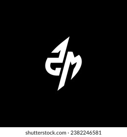 ZM monogram esport logo design with cool shape concept in vector