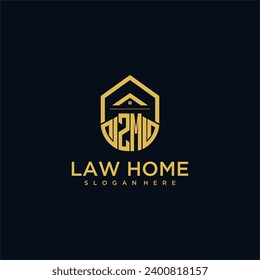 ZM monogram initial logo for lawhome with shape home design