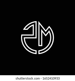 Plantilla de diseño de esquema de estilo de cinta de círculo del logotipo de ZM
