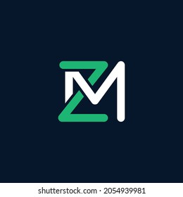 ZM or MZ abstract outstanding professional business awesome artistic branding company different colors illustration logo