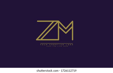 ZM MZ abstract vector log monogram template