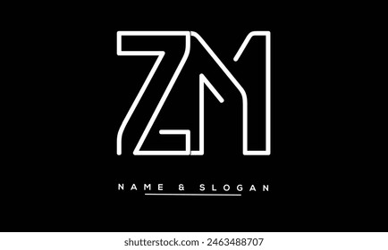 ZM, MZ, Z, M Abstract Letters Logo Monogram