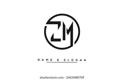 ZM, MZ, Z, M Abstract Letters Logo Monogram