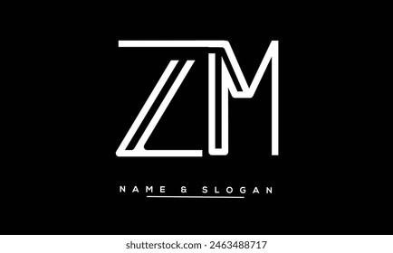 ZM, MZ, Z, M Abstract Letters Logo Monogram