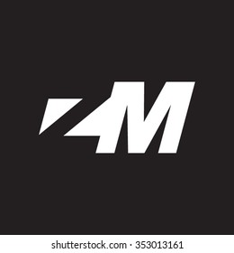 ZM negative space letter logo black background
