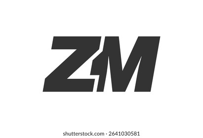 ZM Techno Editable Font Logo For Corporate Branding. Bold, Futuristic Design With Unique Typographic Ideas. Minimal Custom Type And Dynamic Letter Variations For Promotion, Printing, And Book Titles