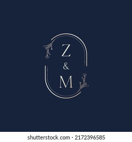 ZM wedding initial logo letters in high quality professional design that will print well across any print media