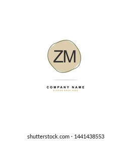 ZM Z M Initial logo Beauty template vector