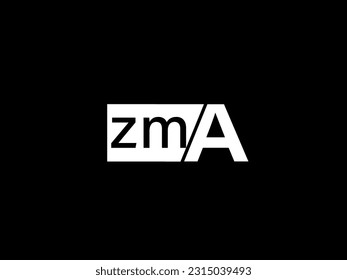 ZMA Logo and Graphics design vector art, Icons isolated on black background