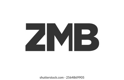 ZMB logo design template with strong and modern bold text. Initial based vector logotype featuring simple and minimal typography. Trendy company identity ideal for businesses brand presence.