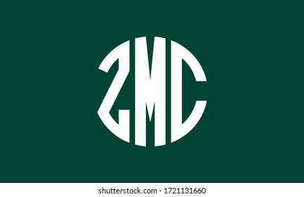 ZMC Circle Emblem Abstract Monogram Letter Mark Vector Logo Template