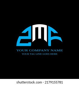 ZMF letter logo creative design with vector graphic