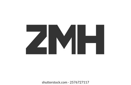 ZMH logo design template with strong and modern bold text. Initial based vector logotype featuring simple and minimal typography. Trendy company identity ideal for businesses brand presence.