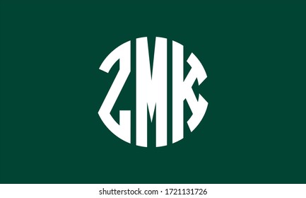 Plantilla de logotipo de marca vectorial de letra monográfica circular ZMK