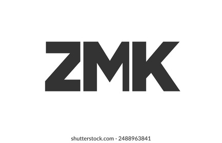 ZMK Logo Design Vorlage mit kräftigem und modernem Fettdruck. Einfache und minimale Typografie auf Basis des Logos für die Vektorgrafik. Trendige Firmenidentität ideal für Unternehmen brande Präsenz.