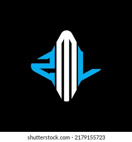 ZML-Brief-Logo, kreatives Design mit Vektorgrafik