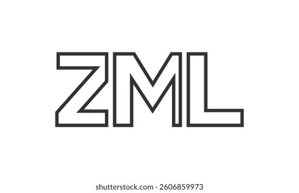 ZML logo design template with strong and modern bold text. Initial based vector logotype featuring simple and minimal typography. Trendy company identity ideal for businesses brand presence.