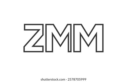 ZMM logo design template with strong and modern bold text. Initial based vector logotype featuring simple and minimal typography. Trendy company identity ideal for businesses brand presence.