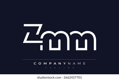 ZMM Design de logotipo minimalista com formas geométricas e tipografia simples. Design de logotipo de letra abstrata