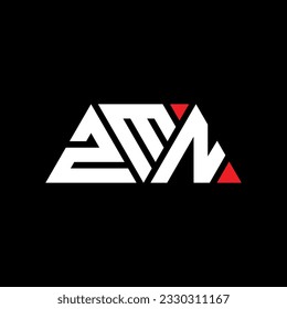 ZMN triangle letter logo design with triangle shape. ZMN triangle logo design monogram. ZMN triangle vector logo template with red color. ZMN triangular logo Simple, Elegant, and Luxurious design.
