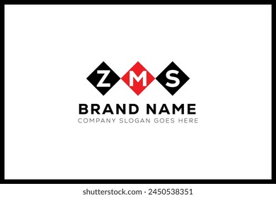 Diseño del logotipo de la letra de ZMS. Logo de la letra del monograma de las iniciales creativas de ZMS. Plantilla de Vector del logotipo de negocios e inmobiliarios de ZMS.