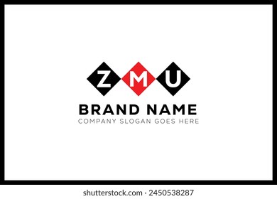 ZMU letter logo design. ZMU creative initials monogram letter logo. ZMU  business and real estate logo vector template.