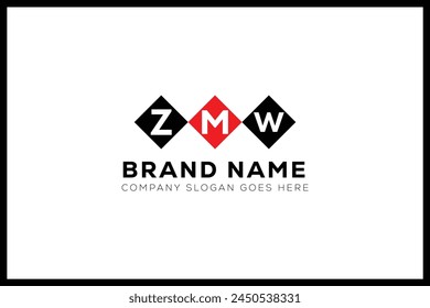 Diseño del logotipo de la letra ZMW. Logotipo de letra monograma de iniciales creativas ZMW. Plantilla de Vector de logotipo de negocios e inmuebles de ZMW.