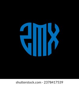 Diseño creativo del logotipo de la letra ZMX. Diseño único de ZMX.
