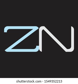 ZN Abstrac logo vector Monogram isolated on black background