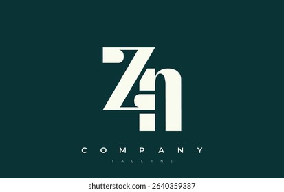 ZN Abstract Geometric Logo Design. Modern and elegant logo design with simplistic typography elements, showcasing branding excellence.