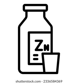 Zn drink icon outline vector. Iron element. Vitamin zinc