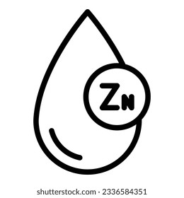 Zn drop icon outline vector. Zinc vitamin. Chemical mineral